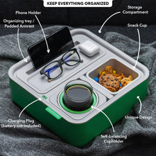 Load image into Gallery viewer, Couch Console | Original Self-Balancing Anti-Spill Cup Holder Tray | Grey Green