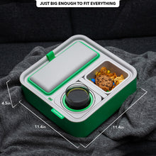 Load image into Gallery viewer, Couch Console | Original Self-Balancing Anti-Spill Cup Holder Tray | Grey Green