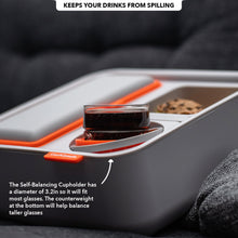 Load image into Gallery viewer, Couch Console | Original Self-Balancing Anti-Spill Cup Holder Tray | Grey Orange