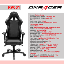 Load image into Gallery viewer, DXRacer | Racing Series RV001 | Black