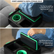 Load image into Gallery viewer, Couch Console | Original Self-Balancing Anti-Spill Cup Holder Tray | Black Green
